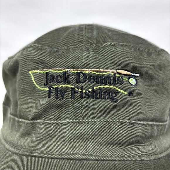 Simms Fishing Jack Dennis Fly Fishing Wyoming Green Strapback Cadet Cap Hat - Picture 2 of 7